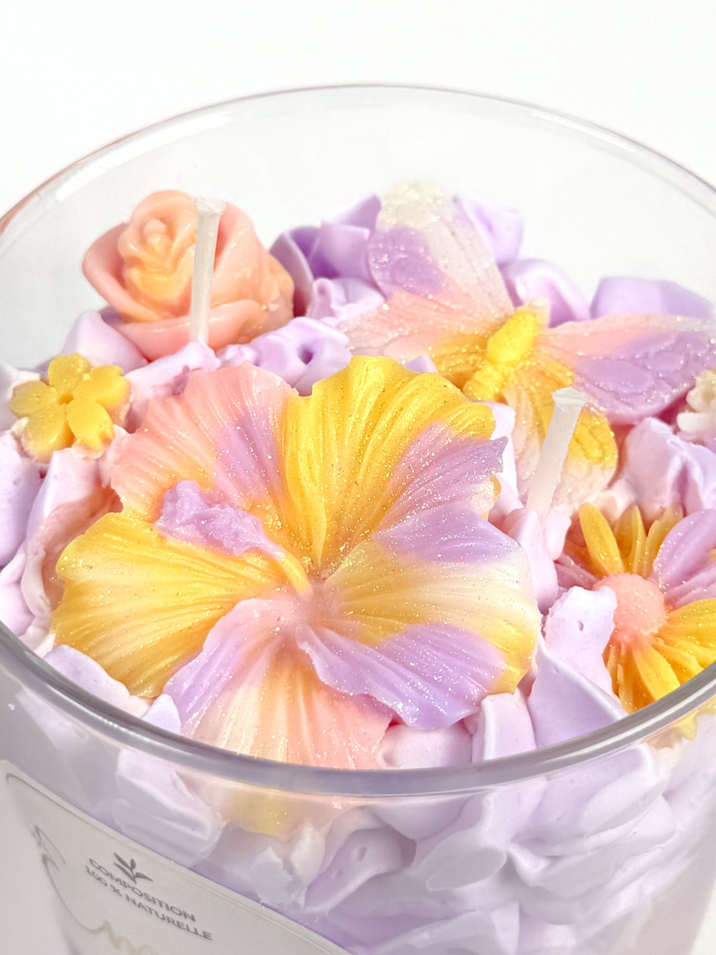 Bougie Fleur Aux Pétales d'Or